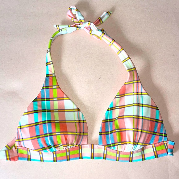 🌺HPx2🍹CUTE!! VS Plaid Halter Bikini Tie-Up Top - Picture 10 of 10